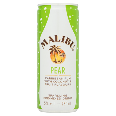 Malibu Pear Caribbean Rum with Coconut & Fruit Flavours 250 ml