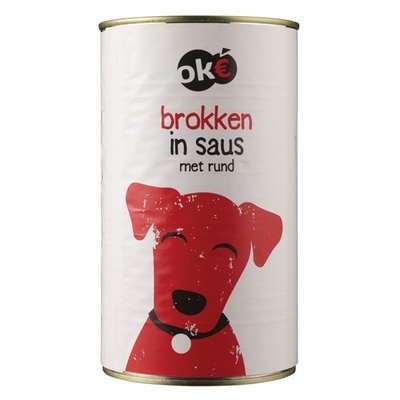 Budget Huismerk hondenvoer brokken in saus met rund
