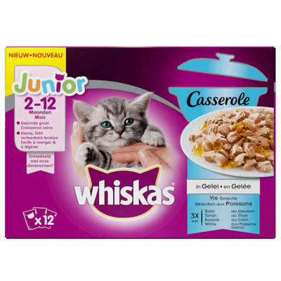 Whiskas Casserole junior vis selectie in gelei