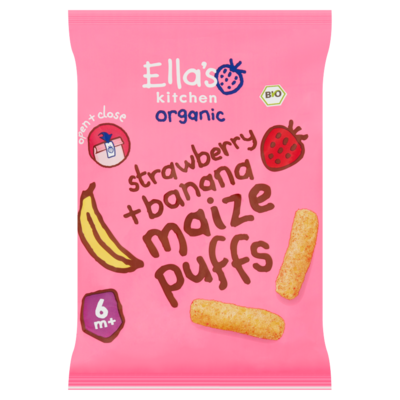 Ella's Kitchen Strawberry banana maize puffs 6 maanden