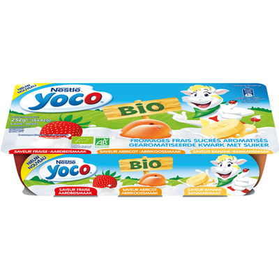 Nestlé Bio kwark aardbei banaan abrikoos