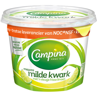 Campina Milde magere kwark limoen