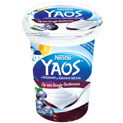 Nestlé Greek style yoghurt op laagje bosbessen