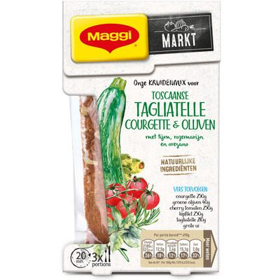 Maggi Toscaans tagliatelli courgette olijven