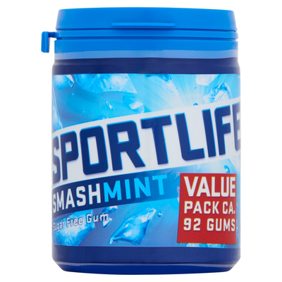 Sportlife Smashmint Suikervrij Kauwgom Pot 130 g