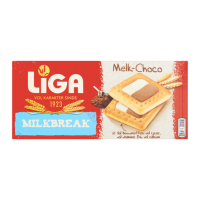 LiGa Milkbreak Duo Melk Chocolade Biscuits 6 x 2 Koekjes