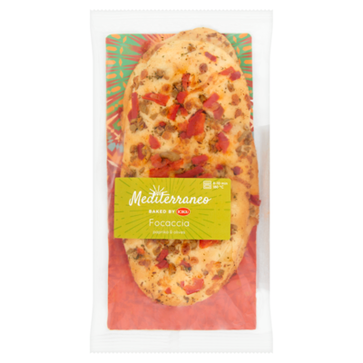Mediterraneo Focaccia paprika olijf