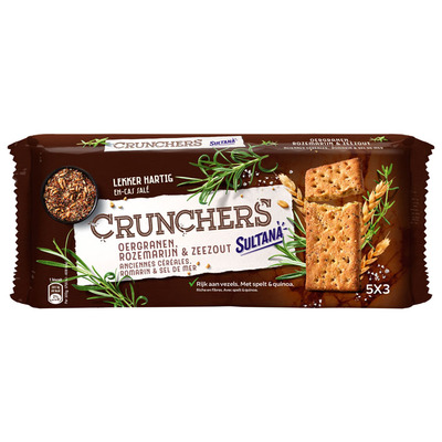 Sultana Crunchers oergranen rozemarijn-zeezout