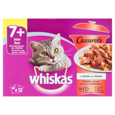 Whiskas Casserole Classic Selectie in Gelei 7+ Jaar 12 x 85 g