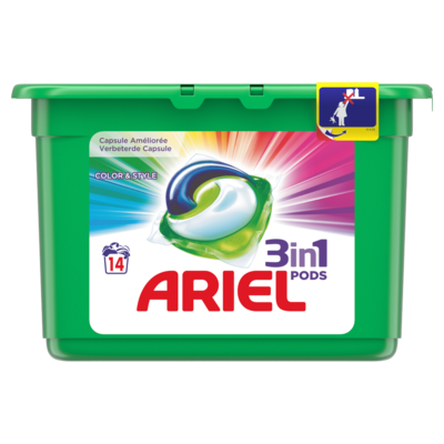 Ariel Pods 3 in 1 color & style 14 stuks