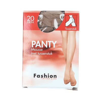 Fashion panty mousse wineblush met tussenstuk maat 48-52, 20 denier