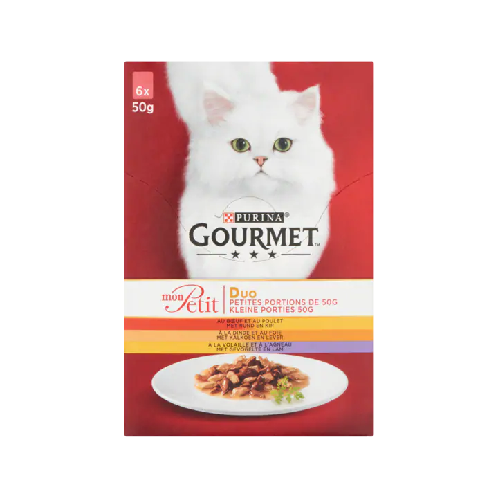 Gourmet Duo Kleine Porties met Rund en Kip, Kalkoen en Lever, Gevogelte en Lam