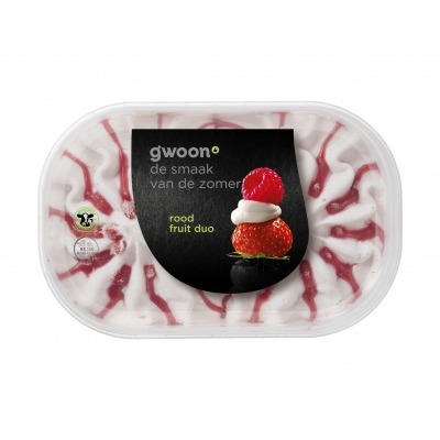 Huismerk Rood fruit ijs duo
