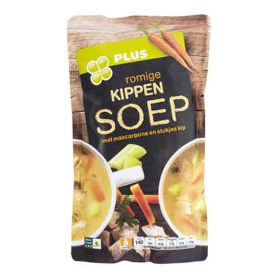 Huismerk Soep in zak romige kippensoep