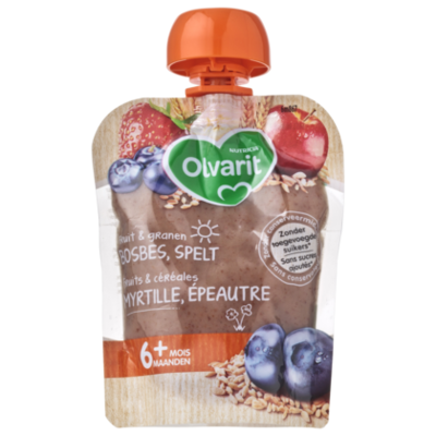 Olvarit Fruit & granen bosbes spelt 6 maanden