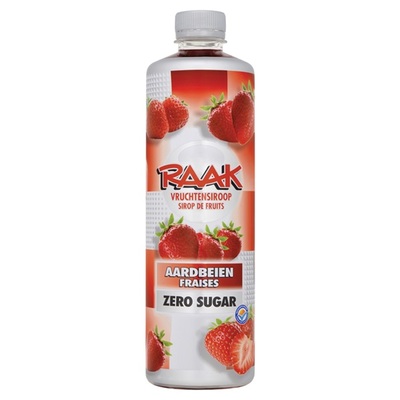 Raak zero suger vruchtensiroop aardbei