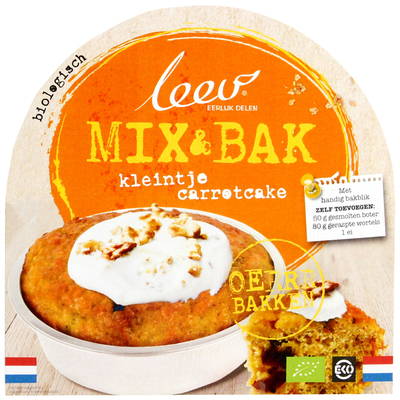 Leev Oerr mix & bak kleintje bio carrotcake