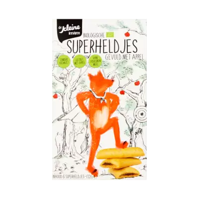 De Kleine Keuken Biologische Superheldjes Gevuld met Appel 6 Stuks