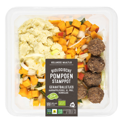 Huismerk Verse stamppot biologische pompoen