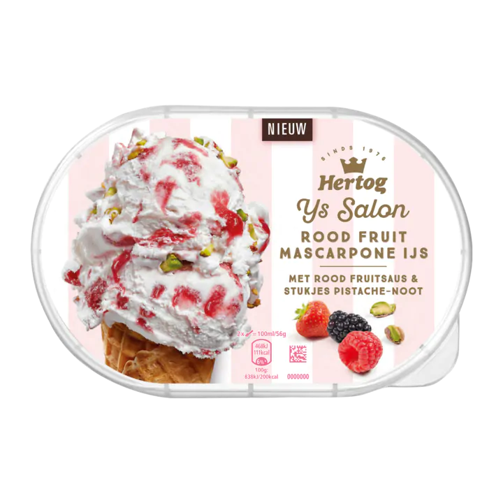 Hertog IJs Salon Rood Fruit Mascarpone IJs
