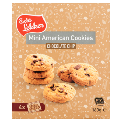 Echt Lekker Mini American Cookies Chocolate Chip 160 g