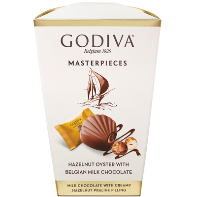 Godiva Masterpieces box milk hazelnut oyster