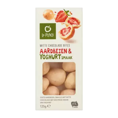 La Place Witte Chocolade Bites Aardbeien & Yoghurtsmaak