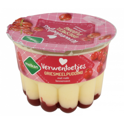 Huismerk Griesmeelpudding met bessensaus