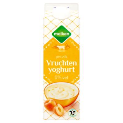 Huismerk Magere vruchtenyoghurt perzik