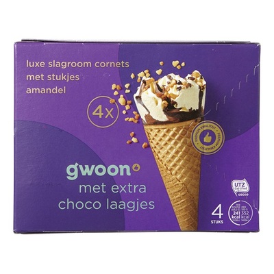 Huismerk slagroom cornets luxe