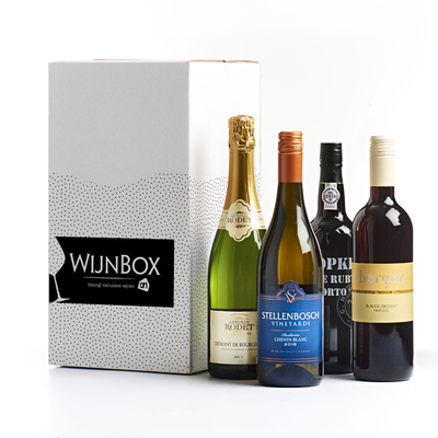 Huismerk Kerstwijnbox