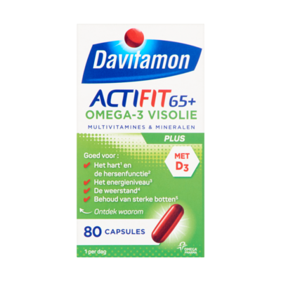 Davitamon Actifit 65+ Omega-3 Visolie Plus 80 Capsules