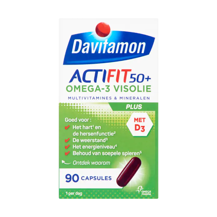 Davitamon Actifit 50+ Omega-3 Visolie Plus 90 Capsules