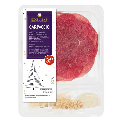 Huismerk Carpaccio met truffel mayonaise