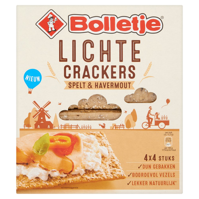 Bolletje Lichte Crackers Spelt & Havermout 4 x 4 Stuks 200 g