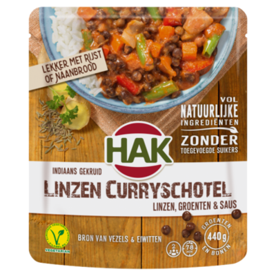 Hak Indiaans Gekruid Linzen Curryschotel Linzen, Groenten & Saus