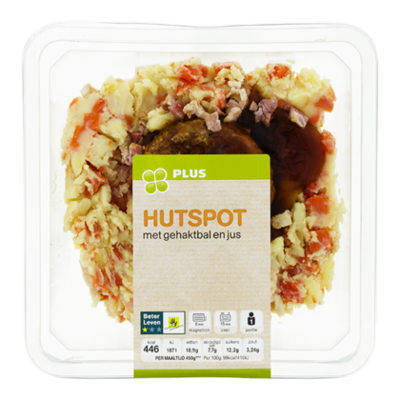 Huismerk Hutspot met gehaktbal en jus