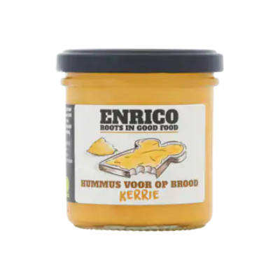 Enrico Hummus voor op Brood Kerrie