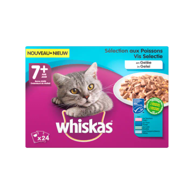 Whiskas Vis Selectie in Gelei 7+ Jaar