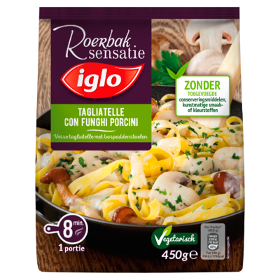 Iglo Roerbak Sensatie Tagliatelle con Funghi Porcini 450 g