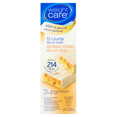 Weight Care 12-Uurtje Abrikoos-Citroen 2 x 58 g