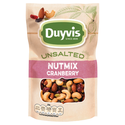 Duyvis Unsalted Notenfruitmix Nutmix Cranberry 125 g