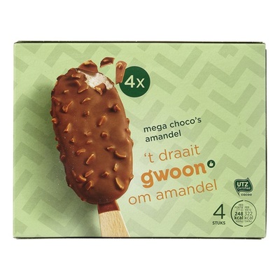 Huismerk mega choco's amandel