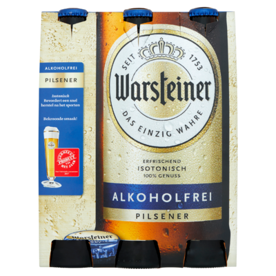 Warsteiner Alcoholvrije Pilsener Flessen 6 x 0,33 L