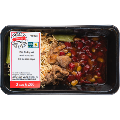 Mealmasters Kip sukiyaki noodles met sugarsnaps