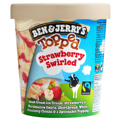 Ben & Jerry's Topped IJs Strawberry Swirled 500 ml
