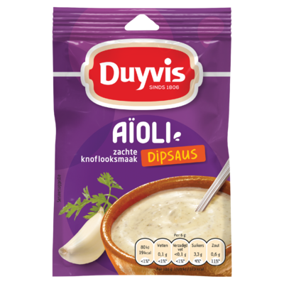 Duyvis Dipsausmix Aioli Dipsaus Zachte Knoflooksmaak 6g