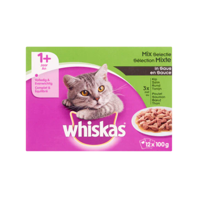 Whiskas Mix Selectie in Saus 1+ Jaar