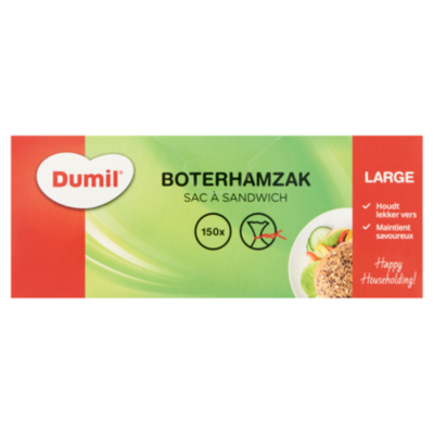 Dumil Boterhamzakken extra groot 150 stuks