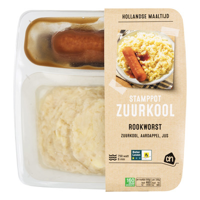 Huismerk Hollandse stamppot hutspot met rookworst